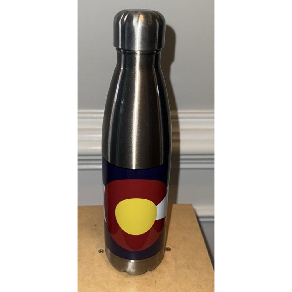 Colorado Flag Stainless Steel Water Bottle 16 Ounce Double Wall Insulated Mint - Picture 3 of 8